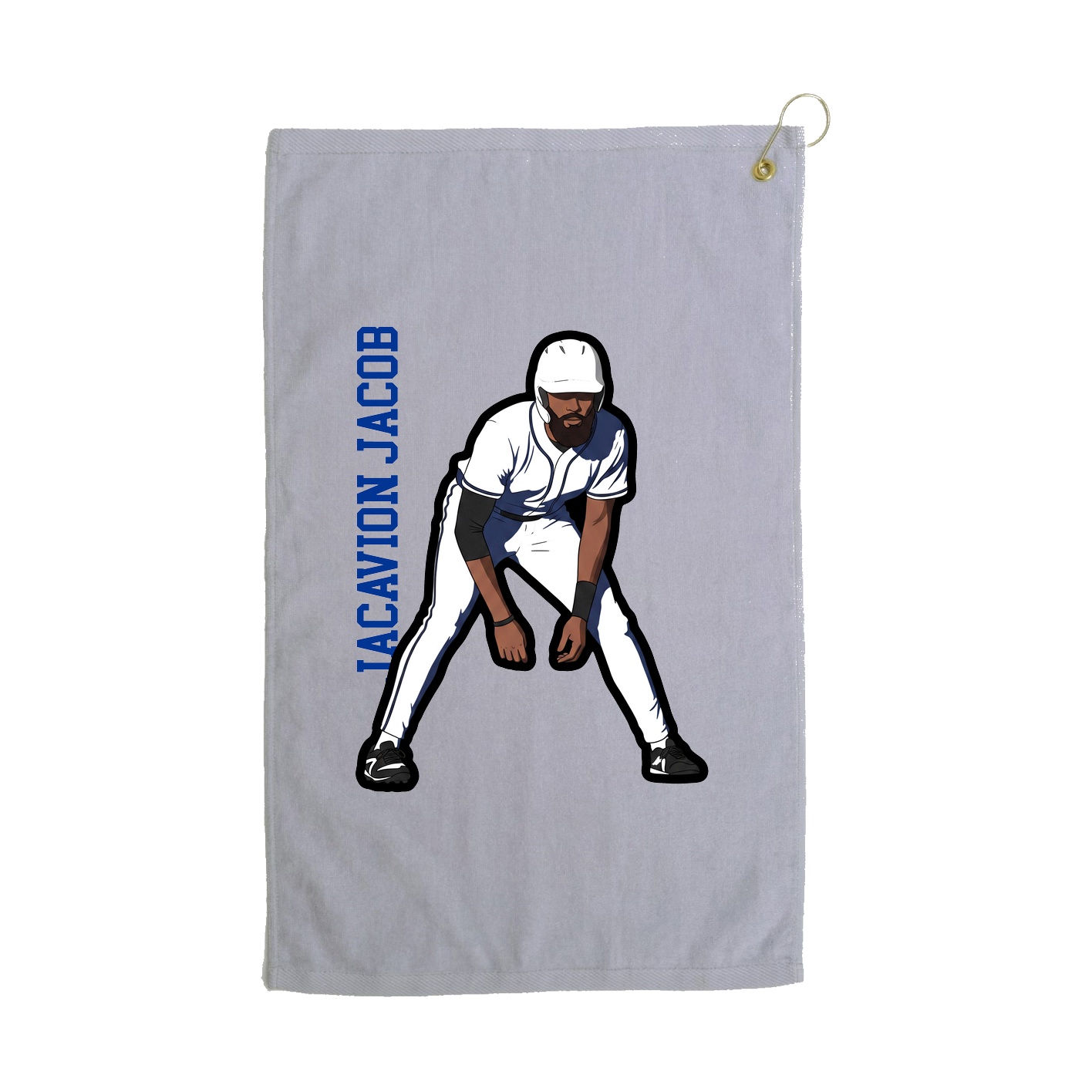 Golf Towel — Name Vertical in Grey