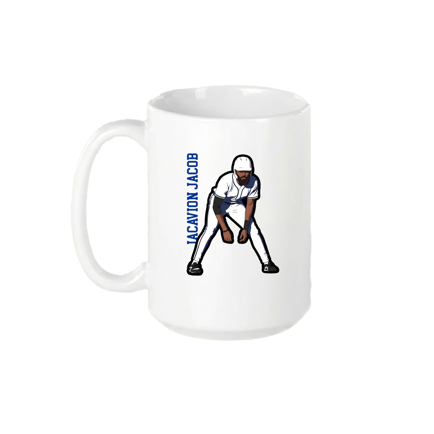 15oz Coffee Mug — Name Vertical in White