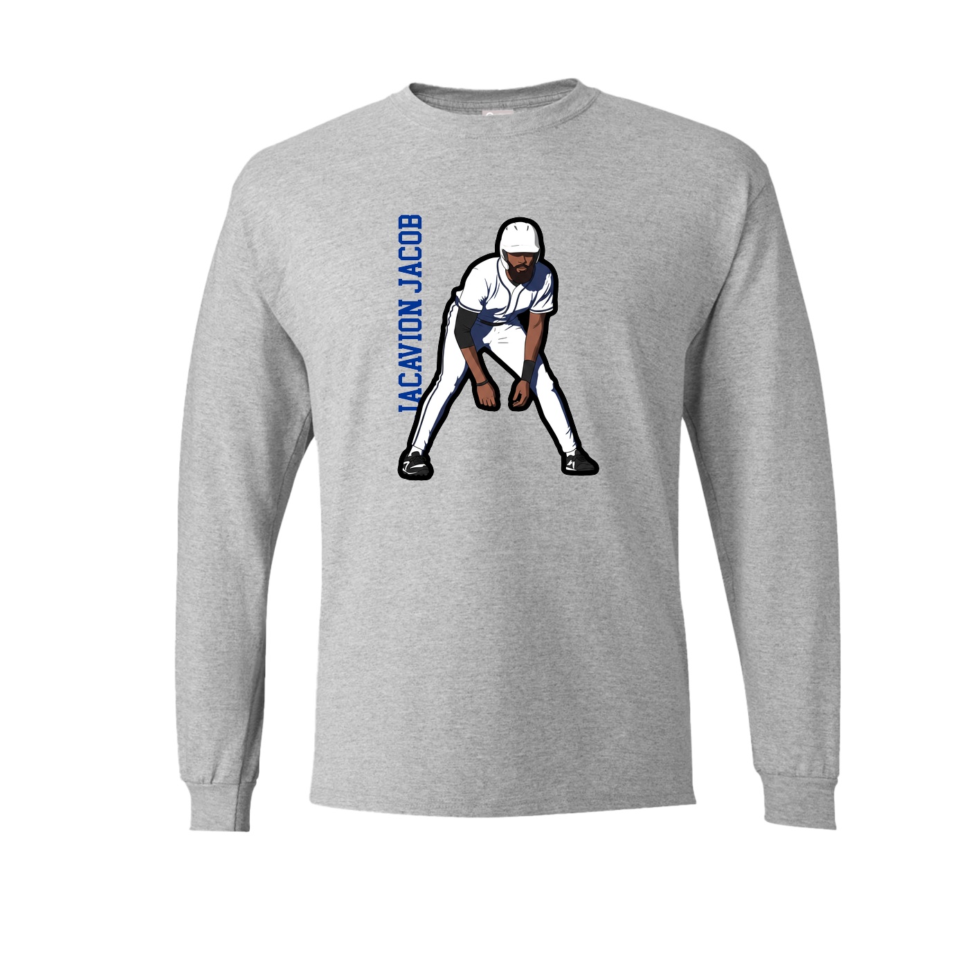 Long Sleeve Tee — Name Vertical in Grey