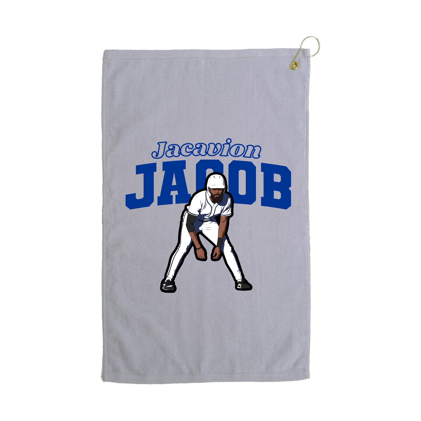 Golf Towel — Name Arch in Grey