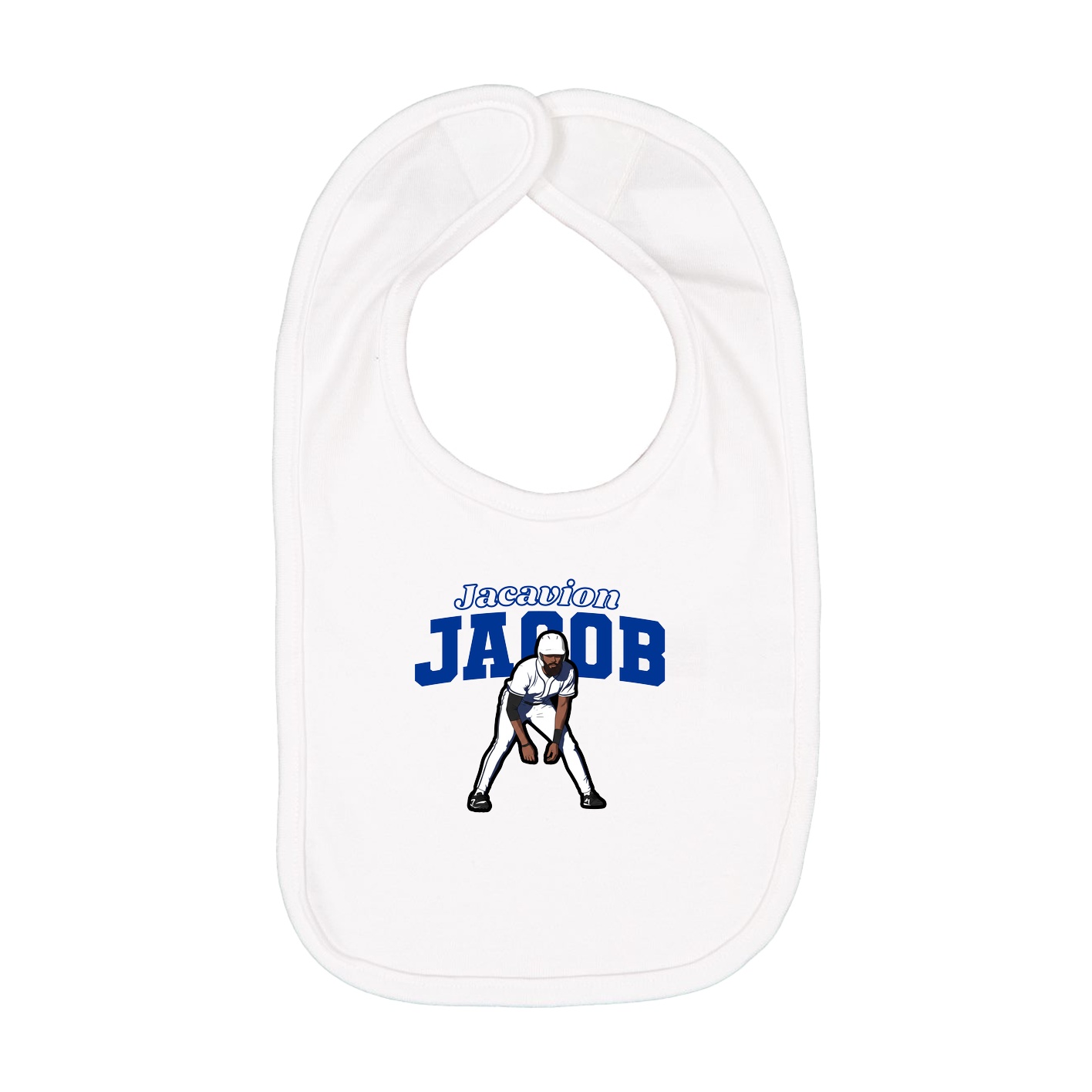 Infant Bib — Name Arch in White