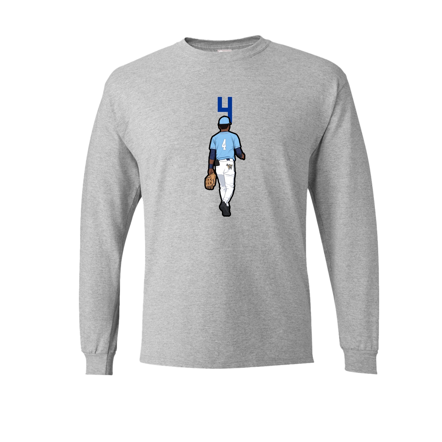 Long Sleeve Tee — Number Top in Grey