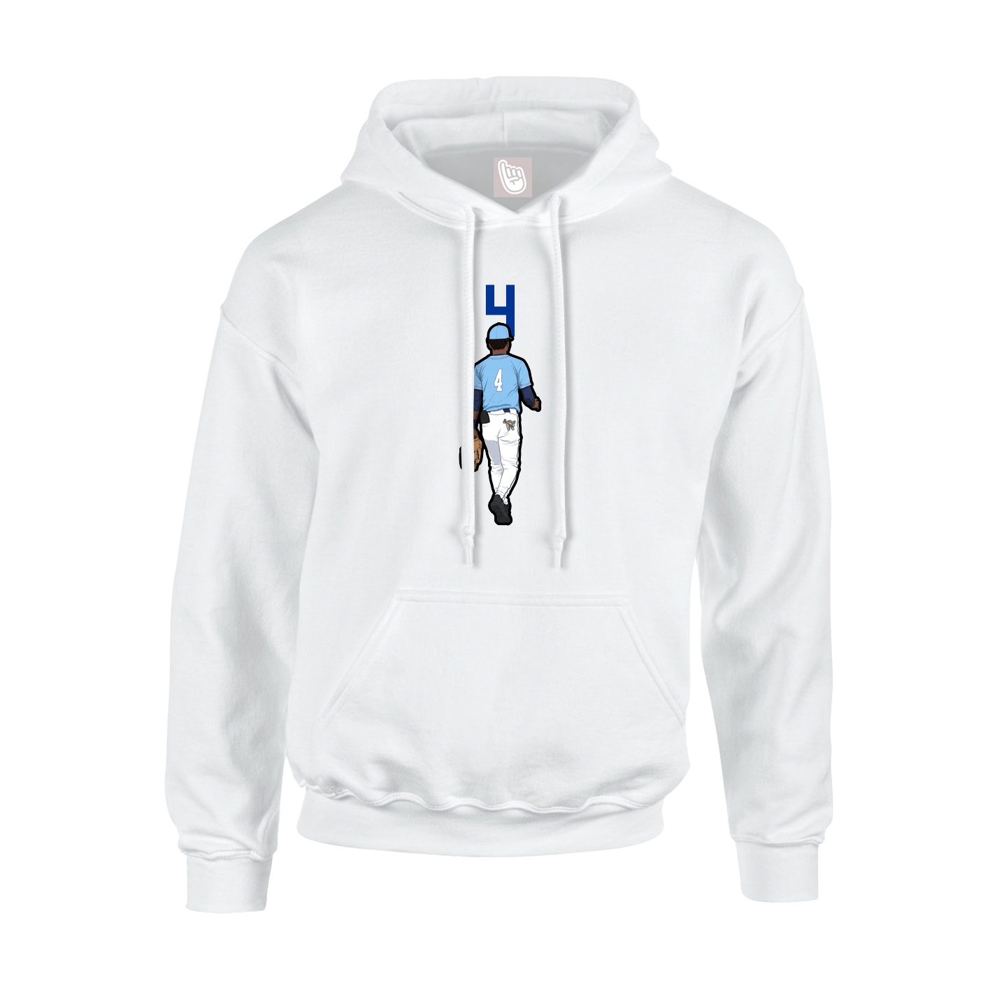 Youth Hoodie — Number Top in White