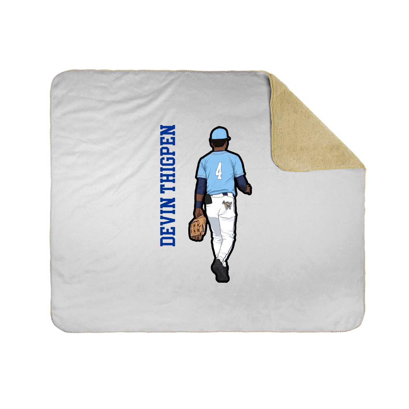 Throw Blanket — Name Vertical in White