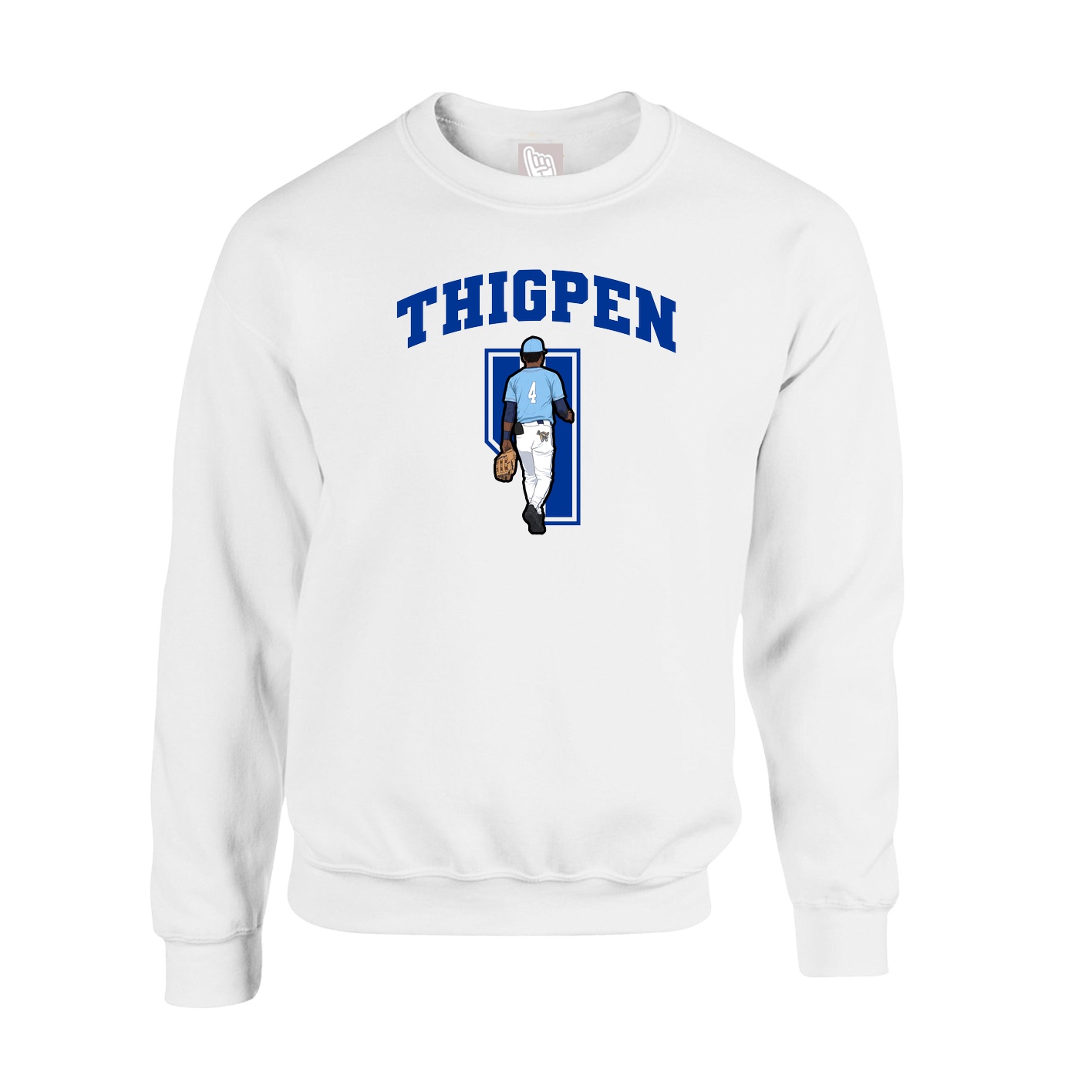 Fleece Crew — Number in White