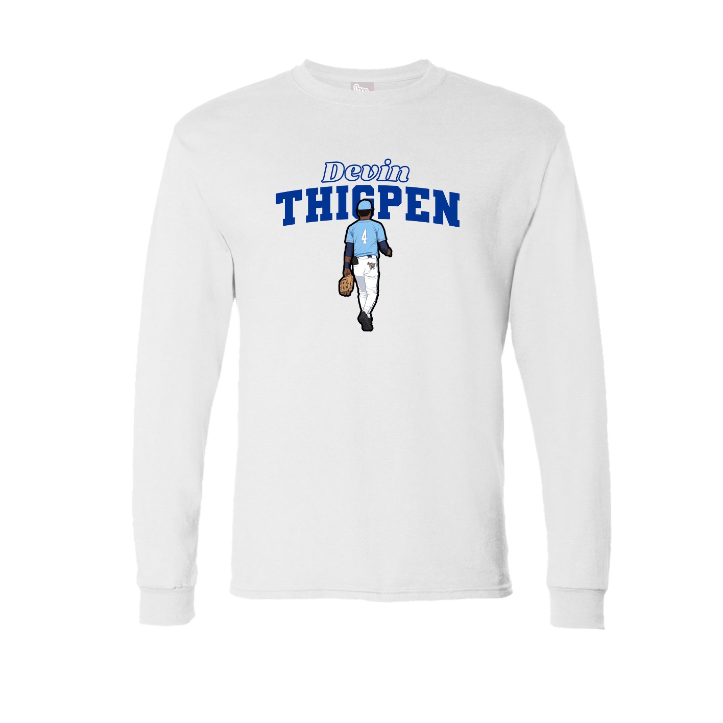 Long Sleeve Tee — Name Arch in White