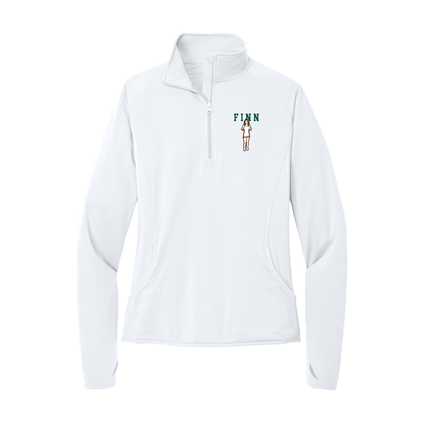 Women's Q-Zip Pullover — Shirsey in White