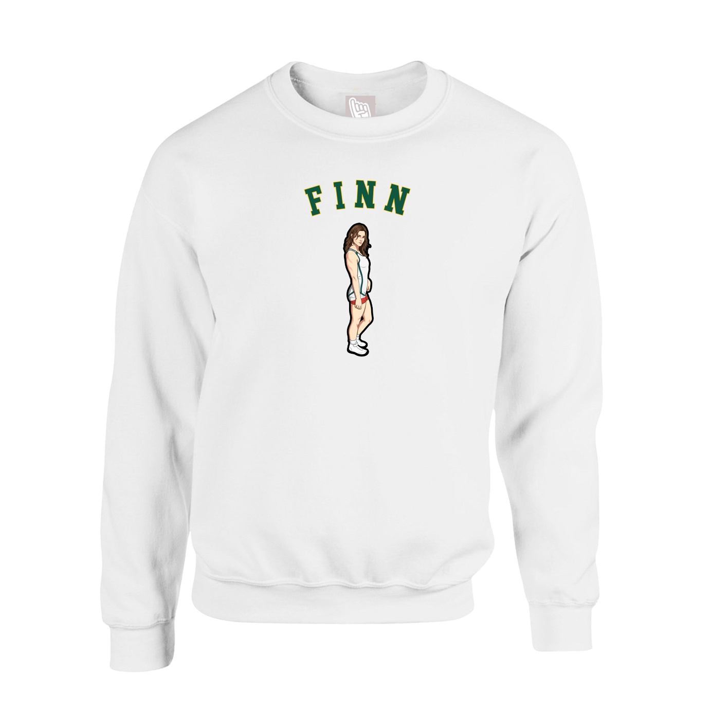 Fleece Crew — Shirsey Arch in White