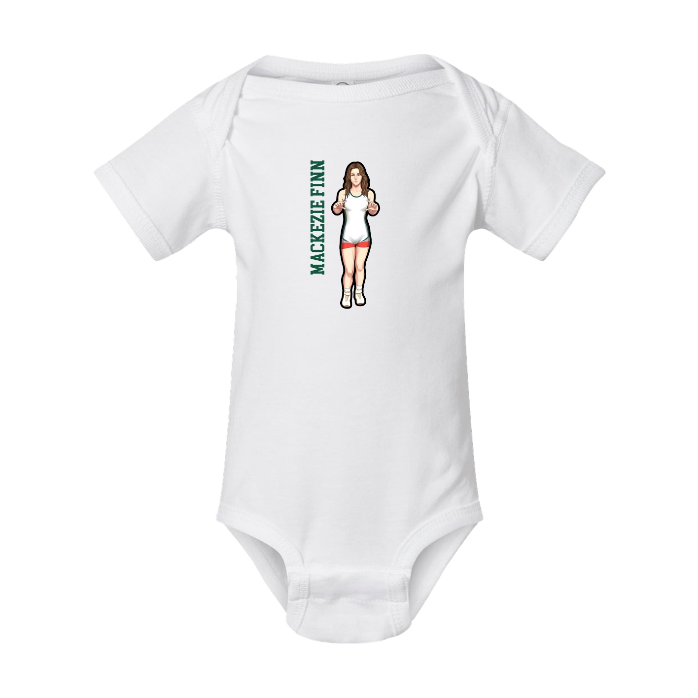 Baby Onesie — Name Vertical in White