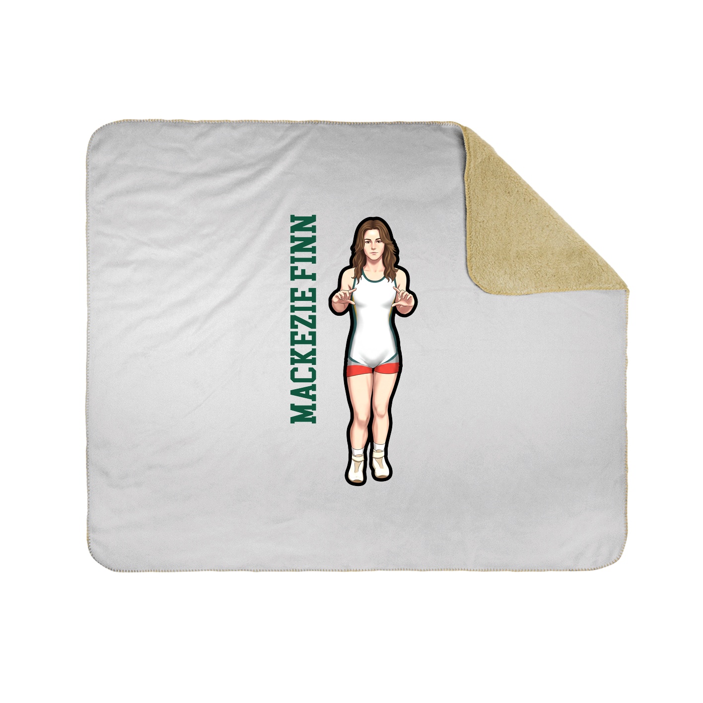 Throw Blanket — Name Vertical in White