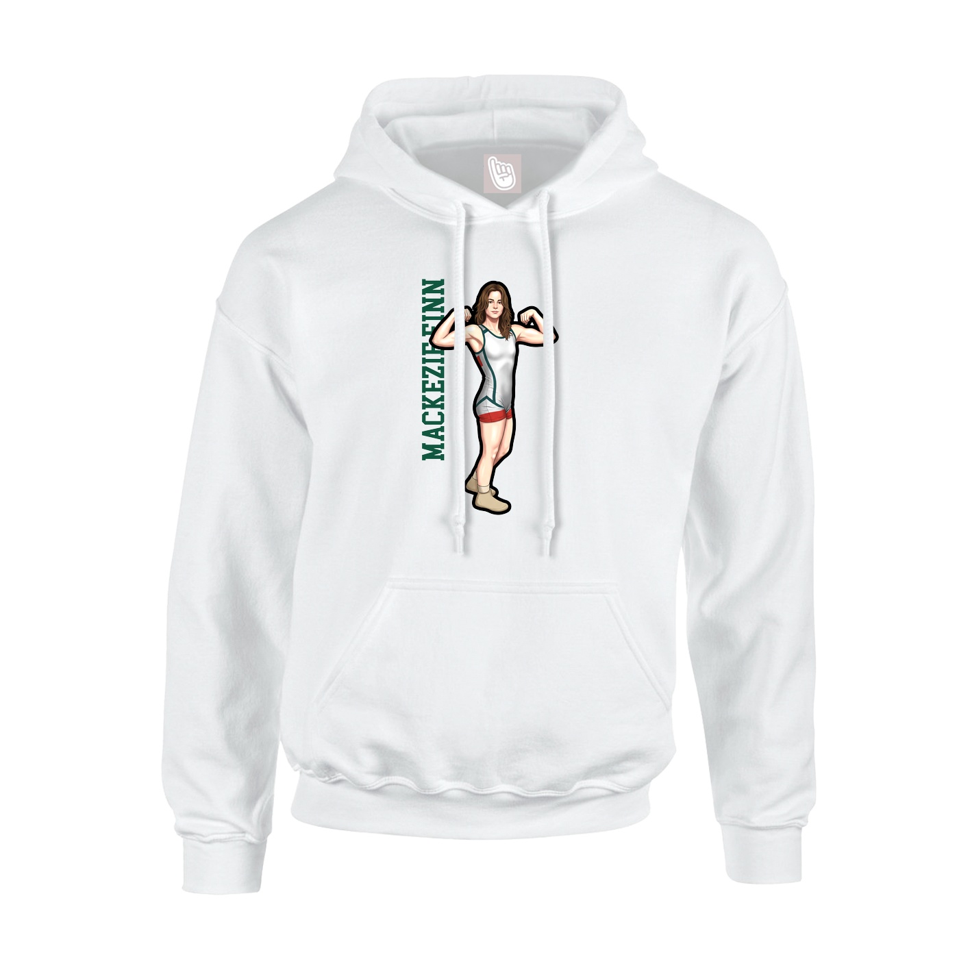 Youth Hoodie — Name Vertical in White