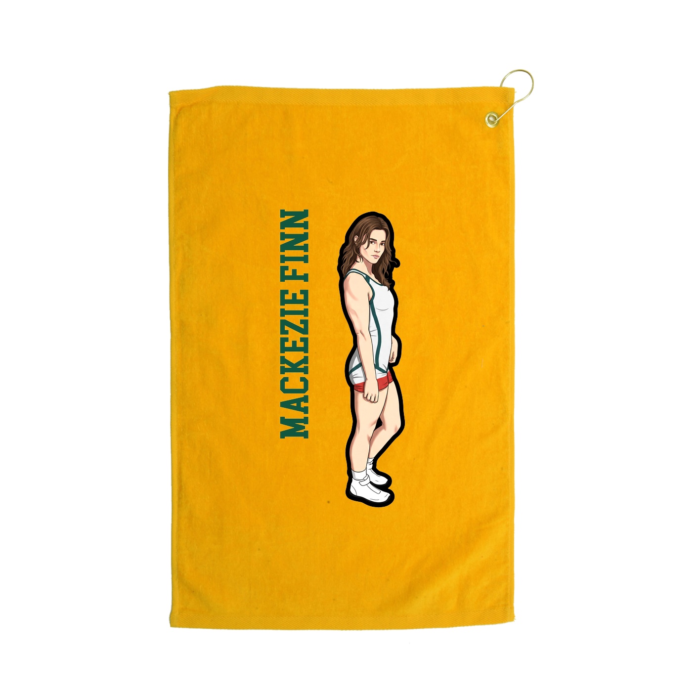 Golf Towel — Name Vertical in Gold