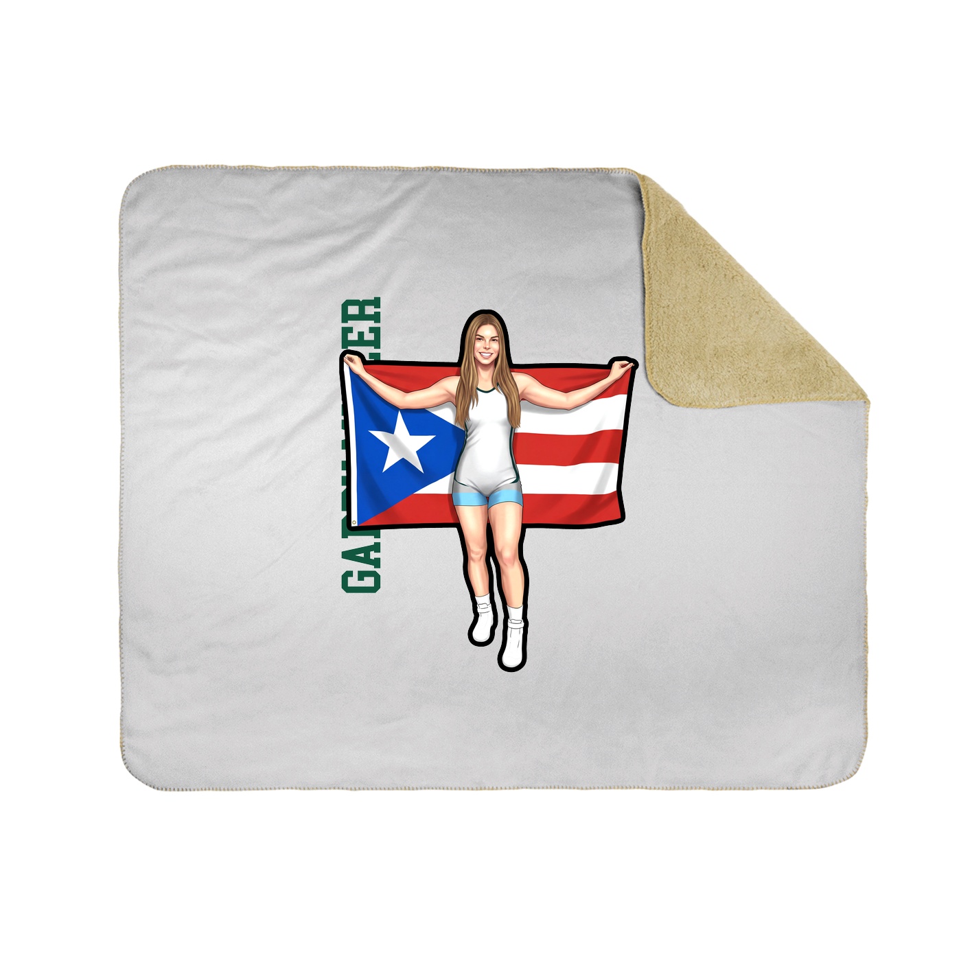 Throw Blanket — Name Vertical in White