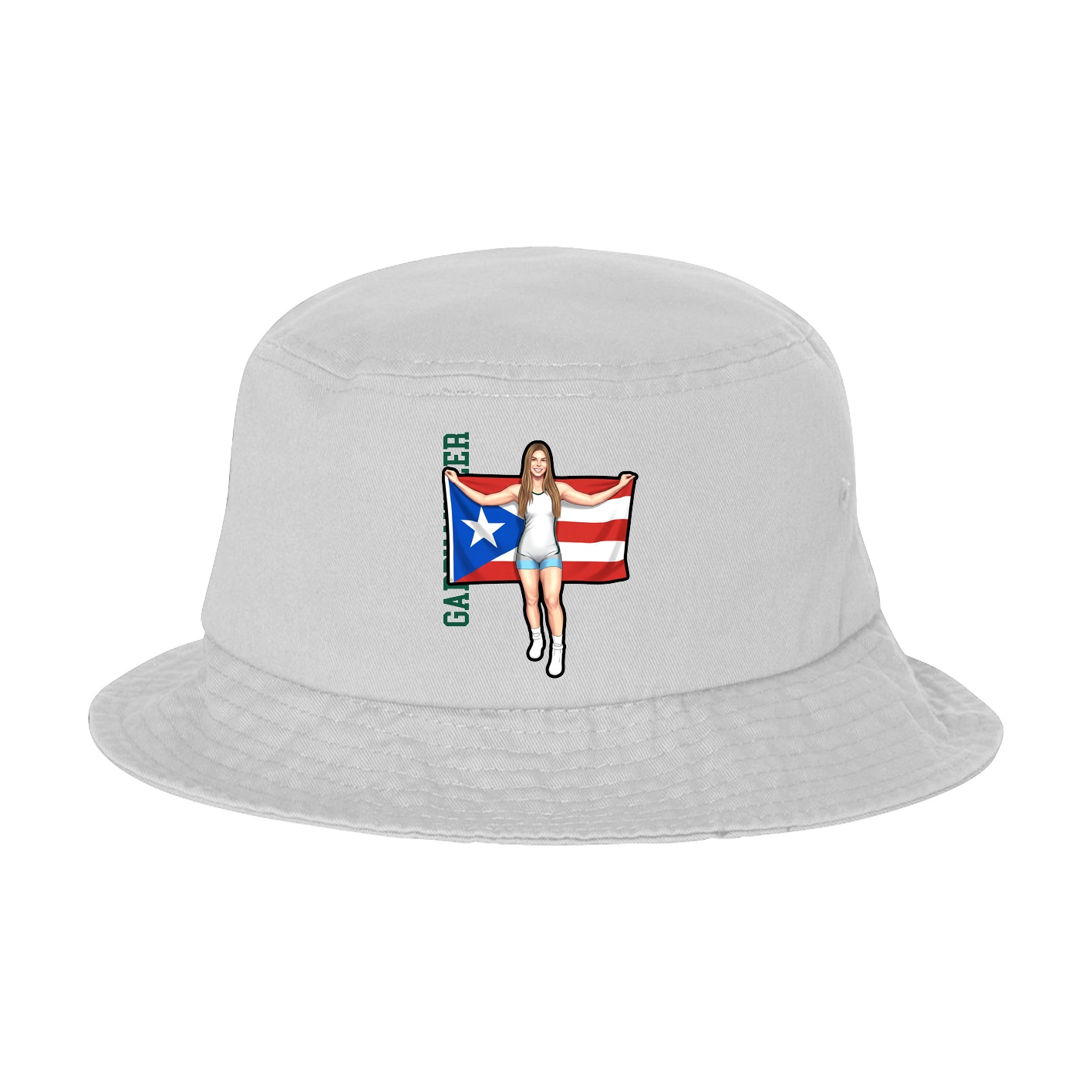 Bucket Cap — Name Vertical in White