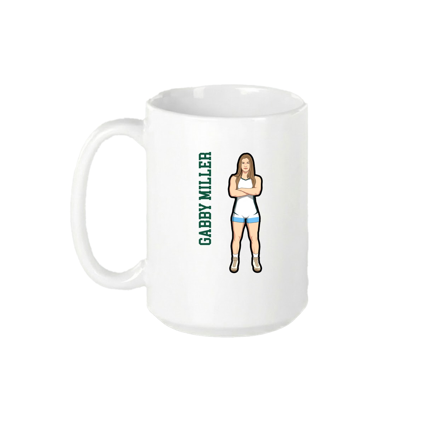 15oz Coffee Mug — Name Vertical in White