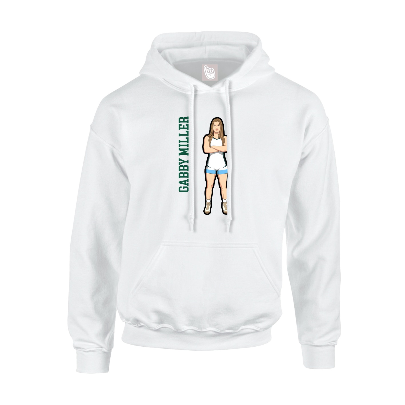 Youth Hoodie — Name Vertical in White