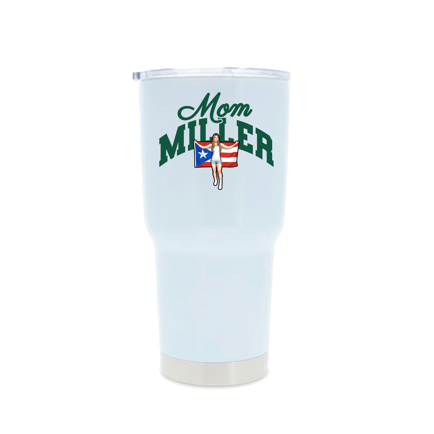 30oz Stainless Steel Tumbler — Mothers Day Arch in White