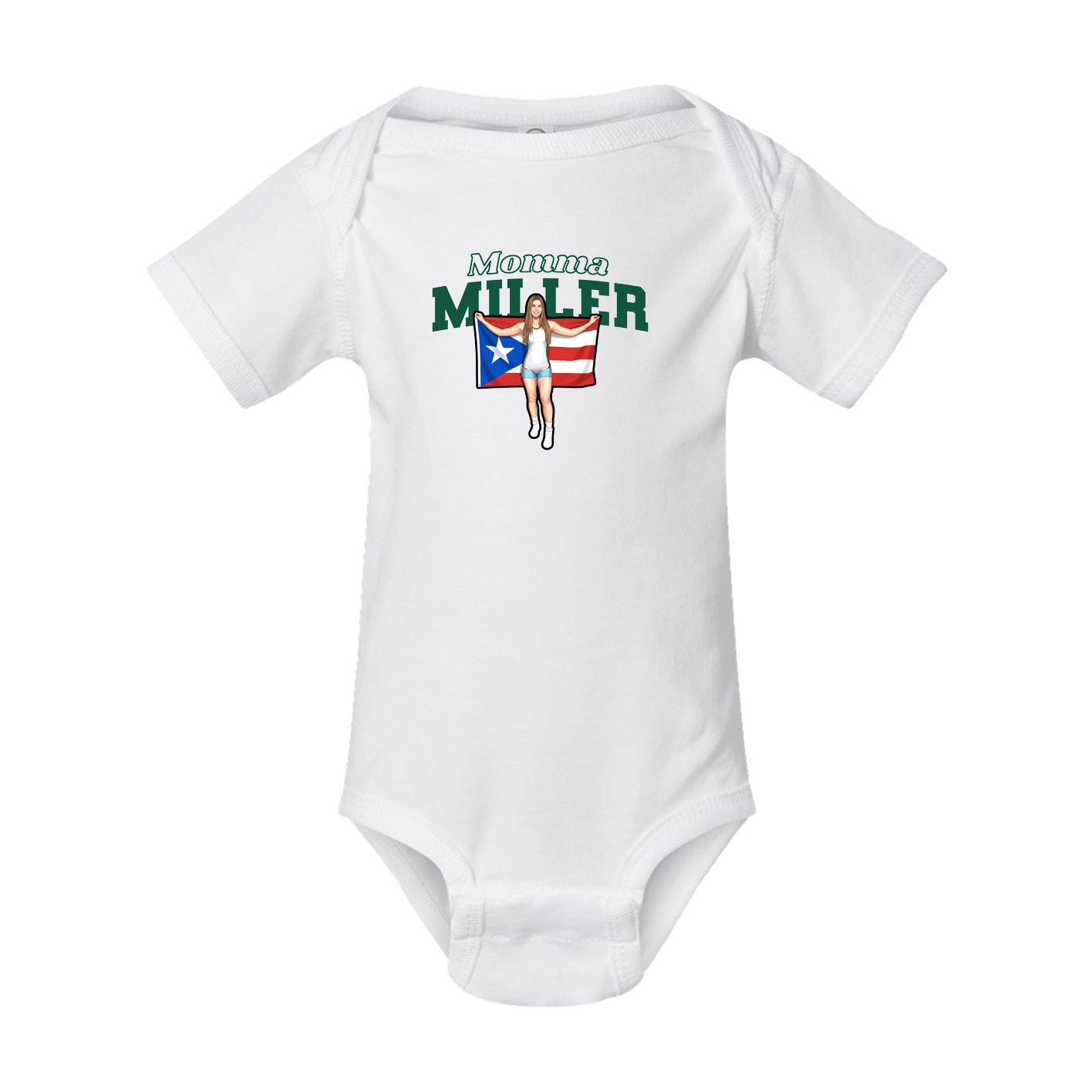 Baby Onesie — Mothers Day Block in White