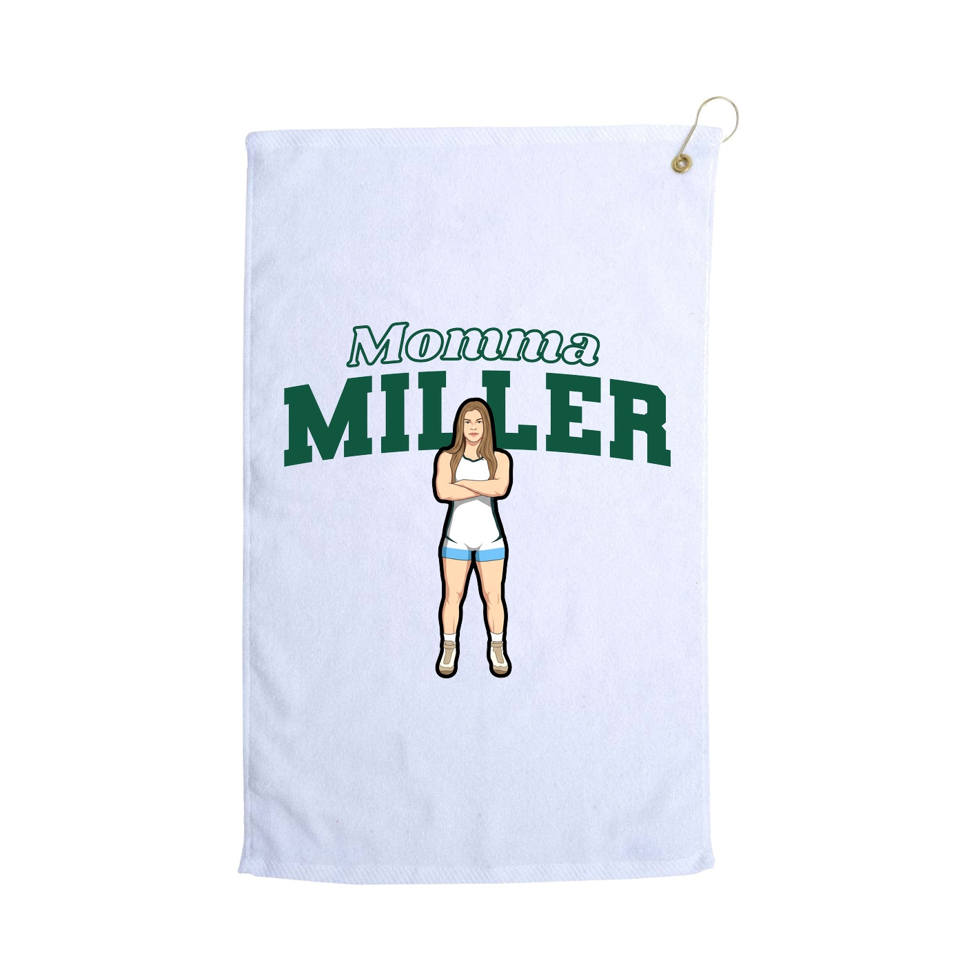 Golf Towel — Mothers Day Block in White