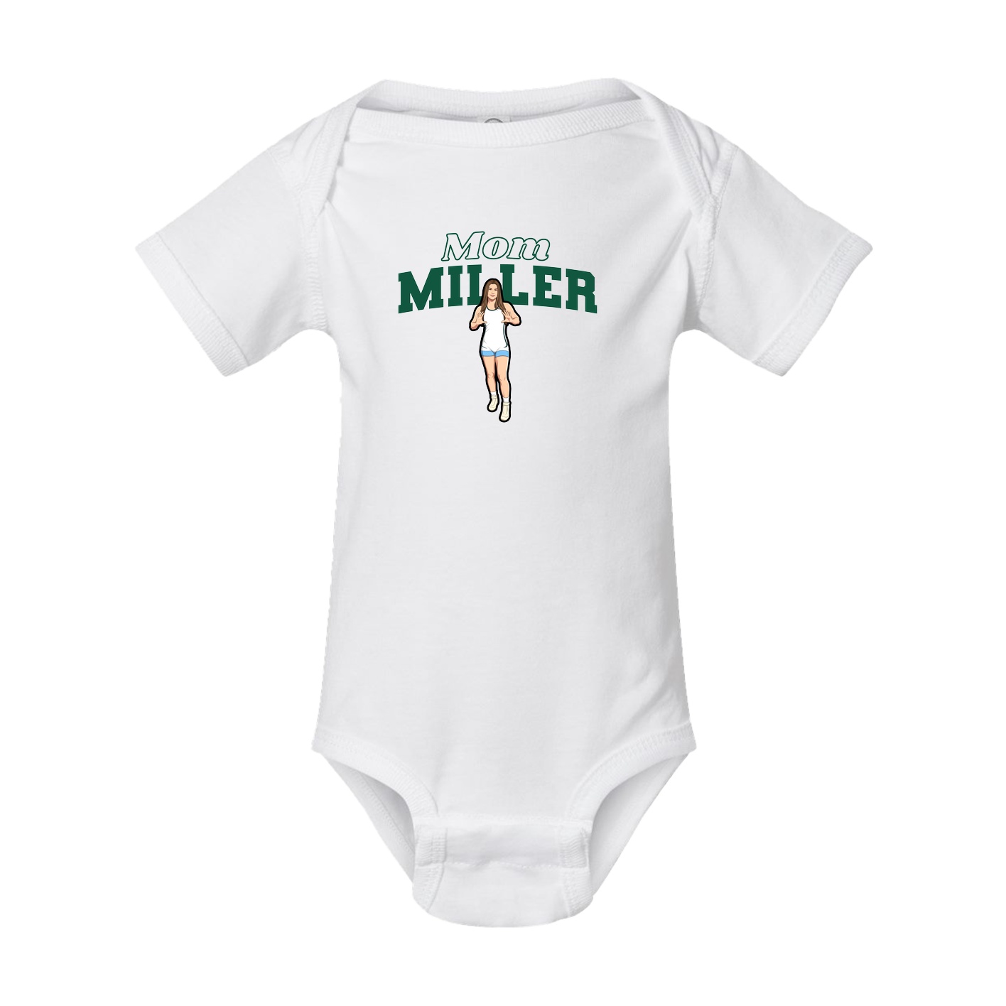 Baby Onesie — Mothers Day Block in White