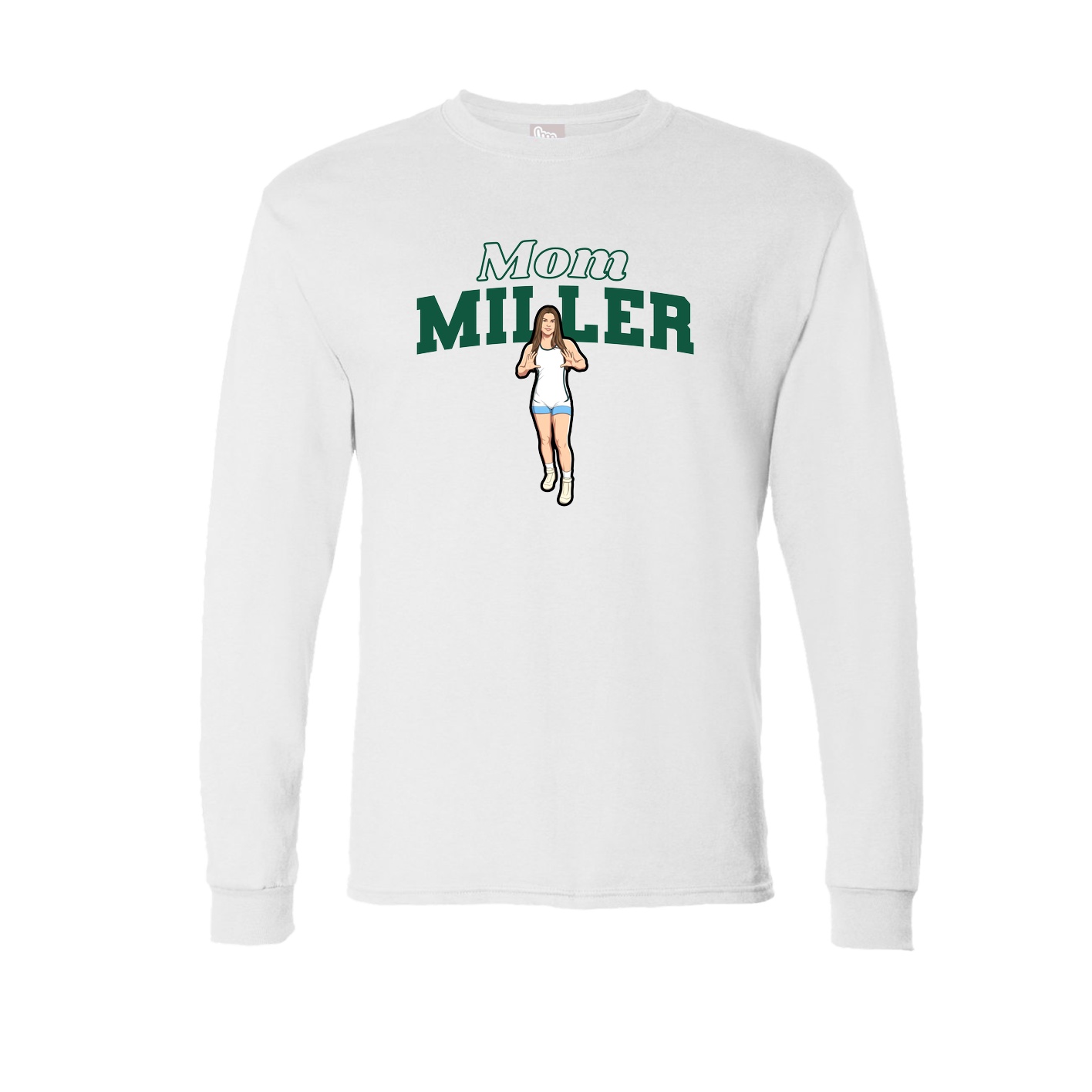 Long Sleeve Tee — Mothers Day Block in White