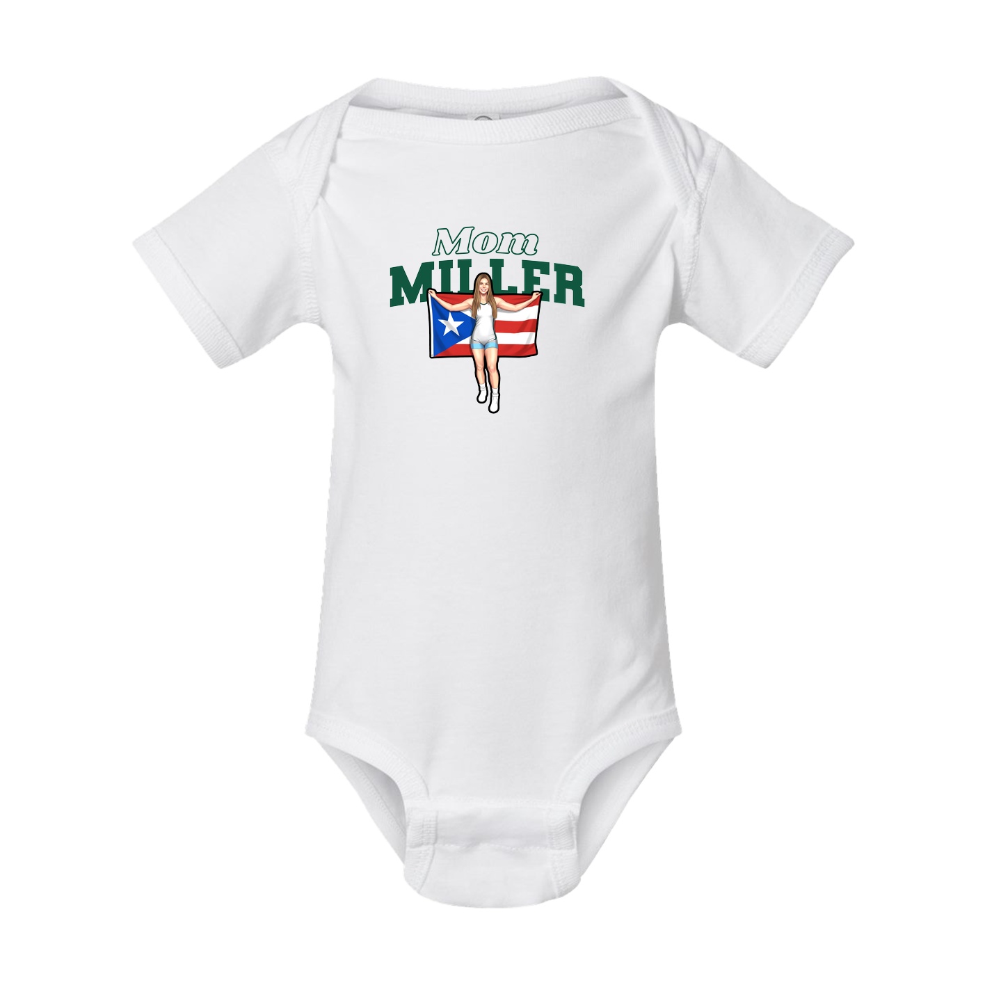 Baby Onesie — Mothers Day Block in White