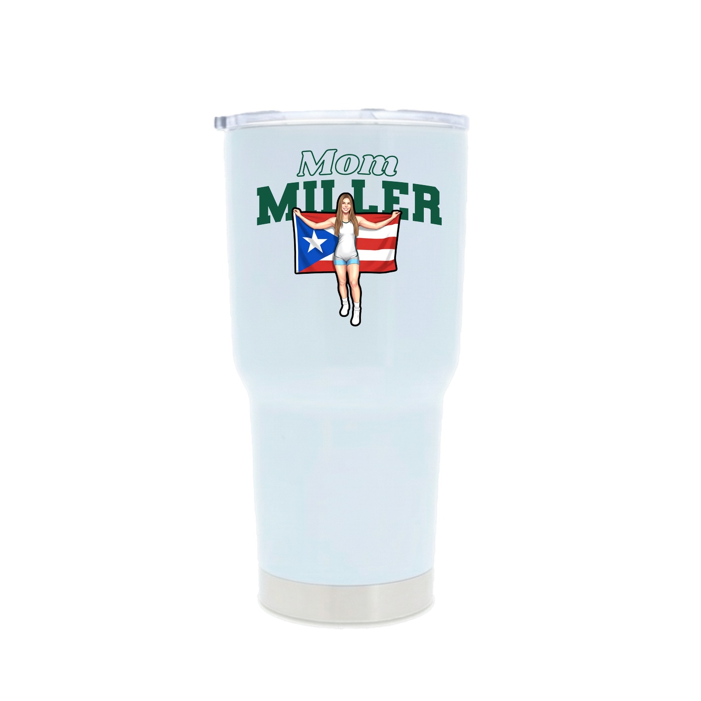 30oz Stainless Steel Tumbler — Mothers Day Block in White