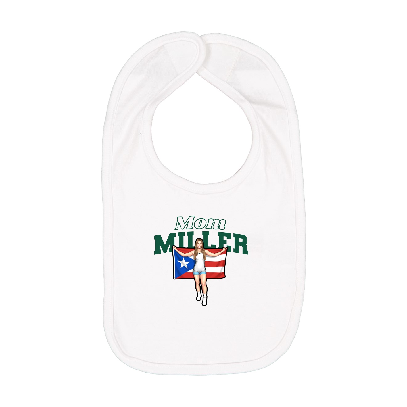 Infant Bib — Mothers Day Block in White