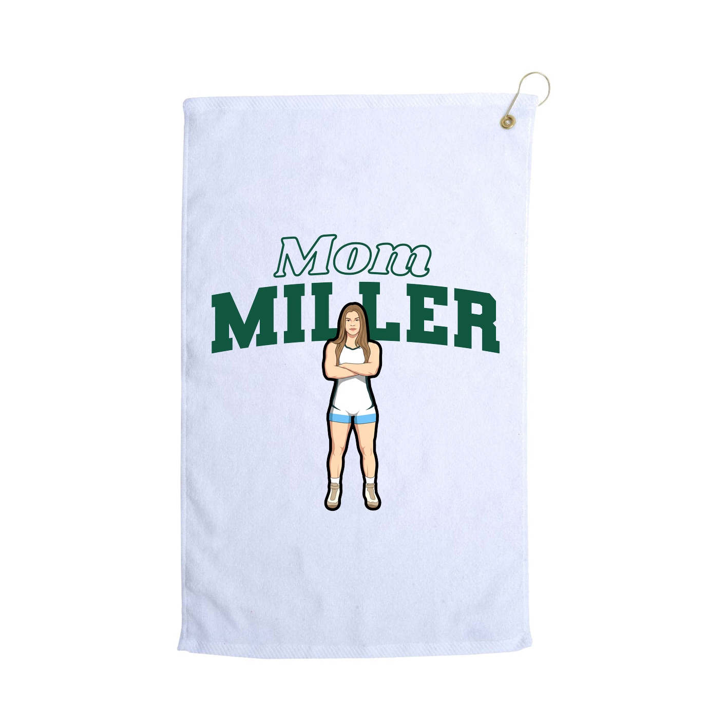 Golf Towel — Mothers Day Block in White