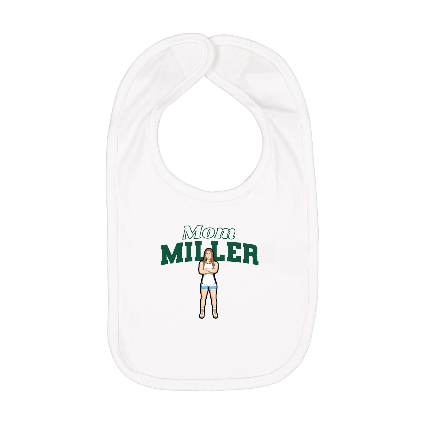 Infant Bib — Mothers Day Block in White