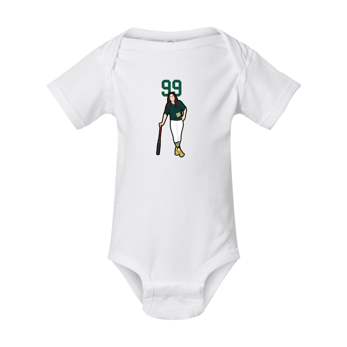 Baby Onesie — Number Top in White
