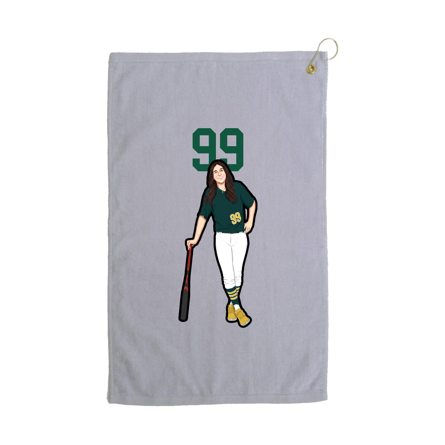Golf Towel — Number Top in Grey