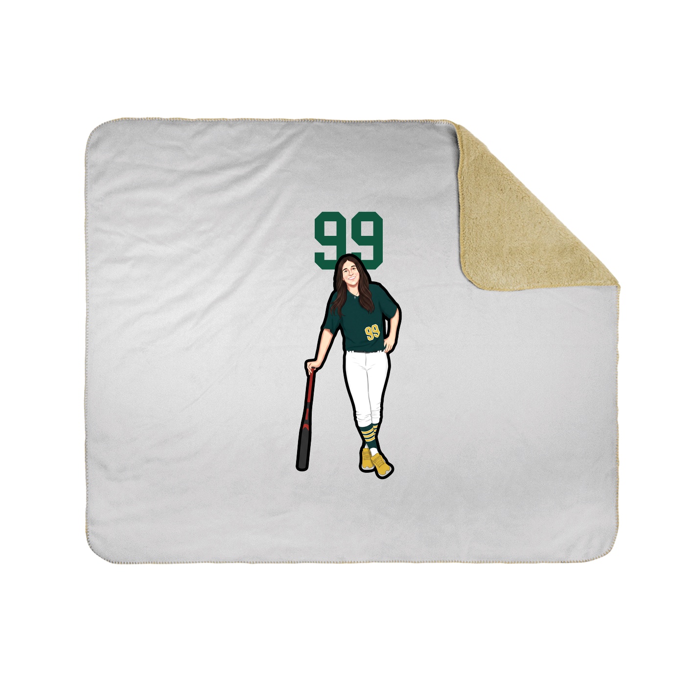 Throw Blanket — Number Top in White