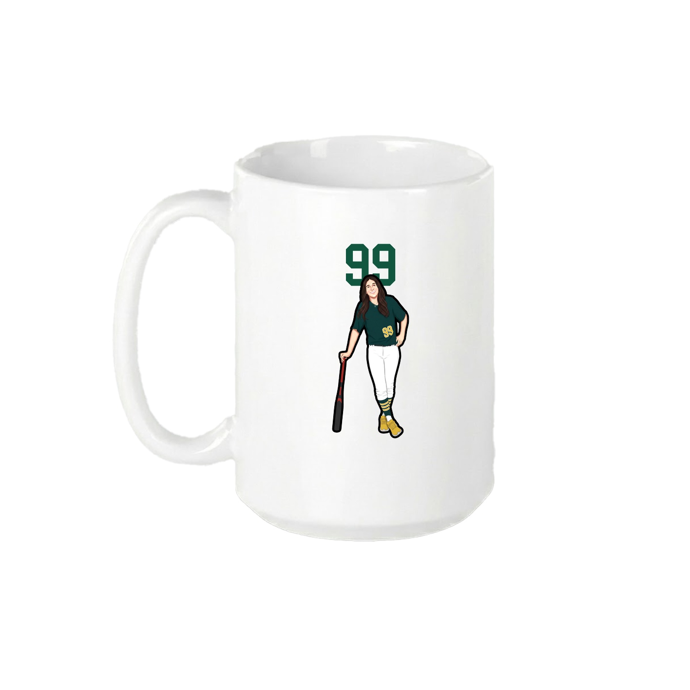 15oz Coffee Mug — Number Top in White