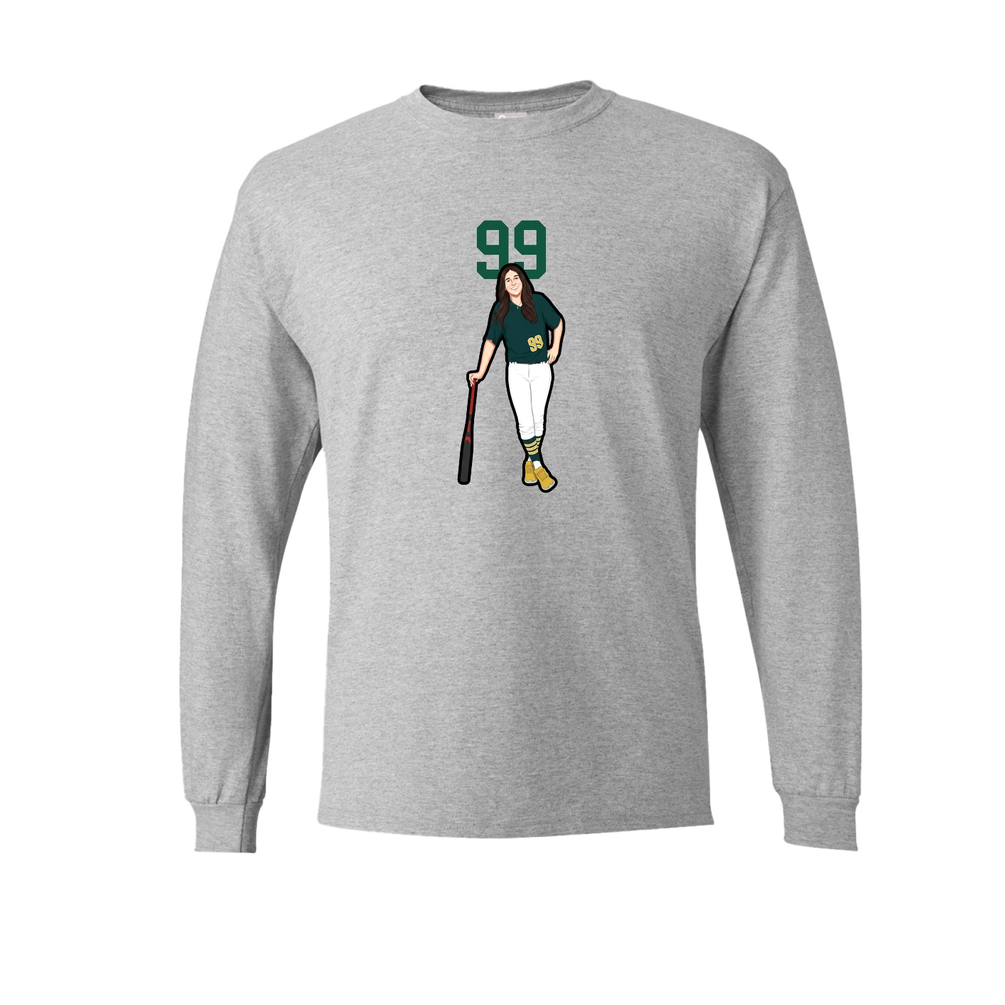 Long Sleeve Tee — Number Top in Grey