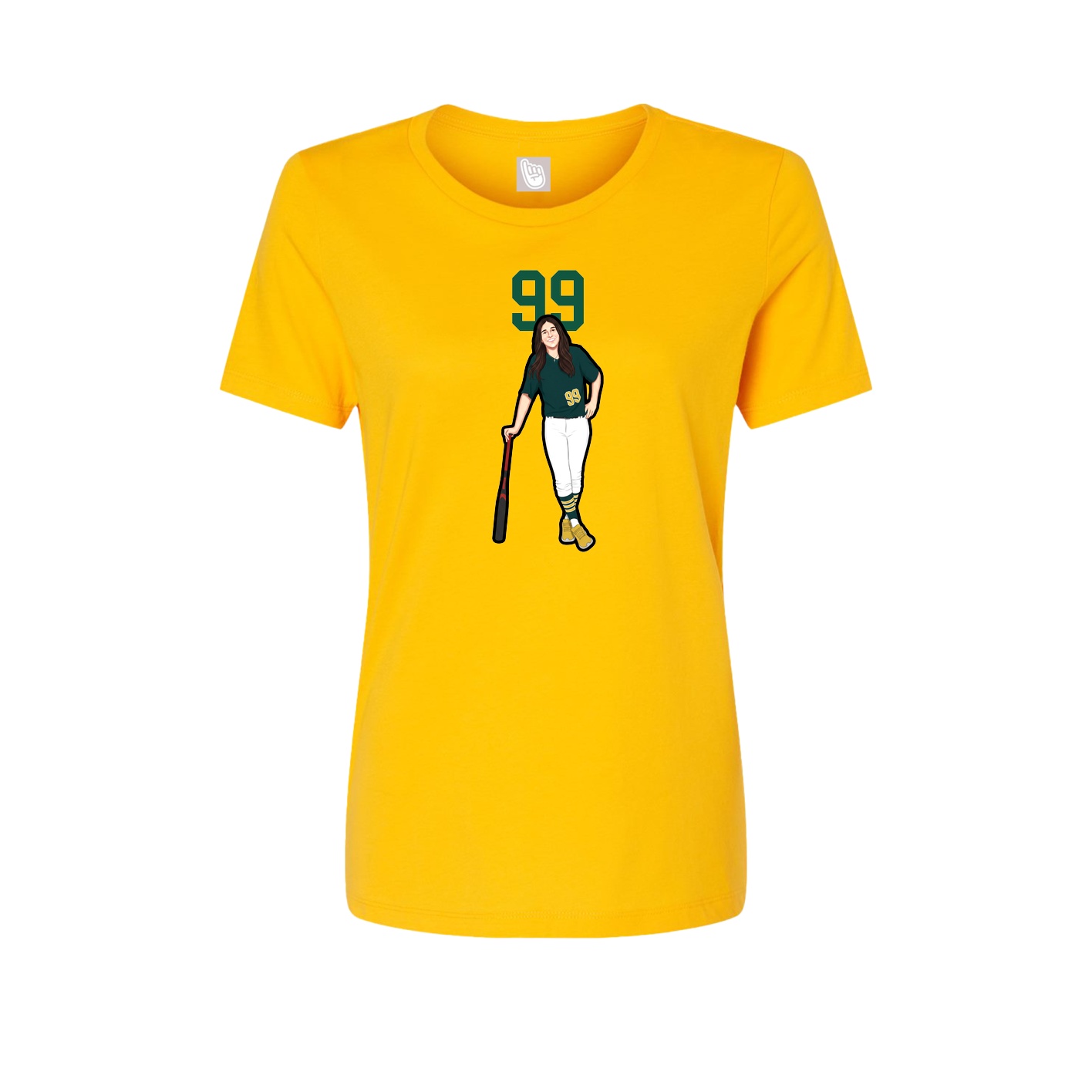 Womens Tee — Number Top in Gold