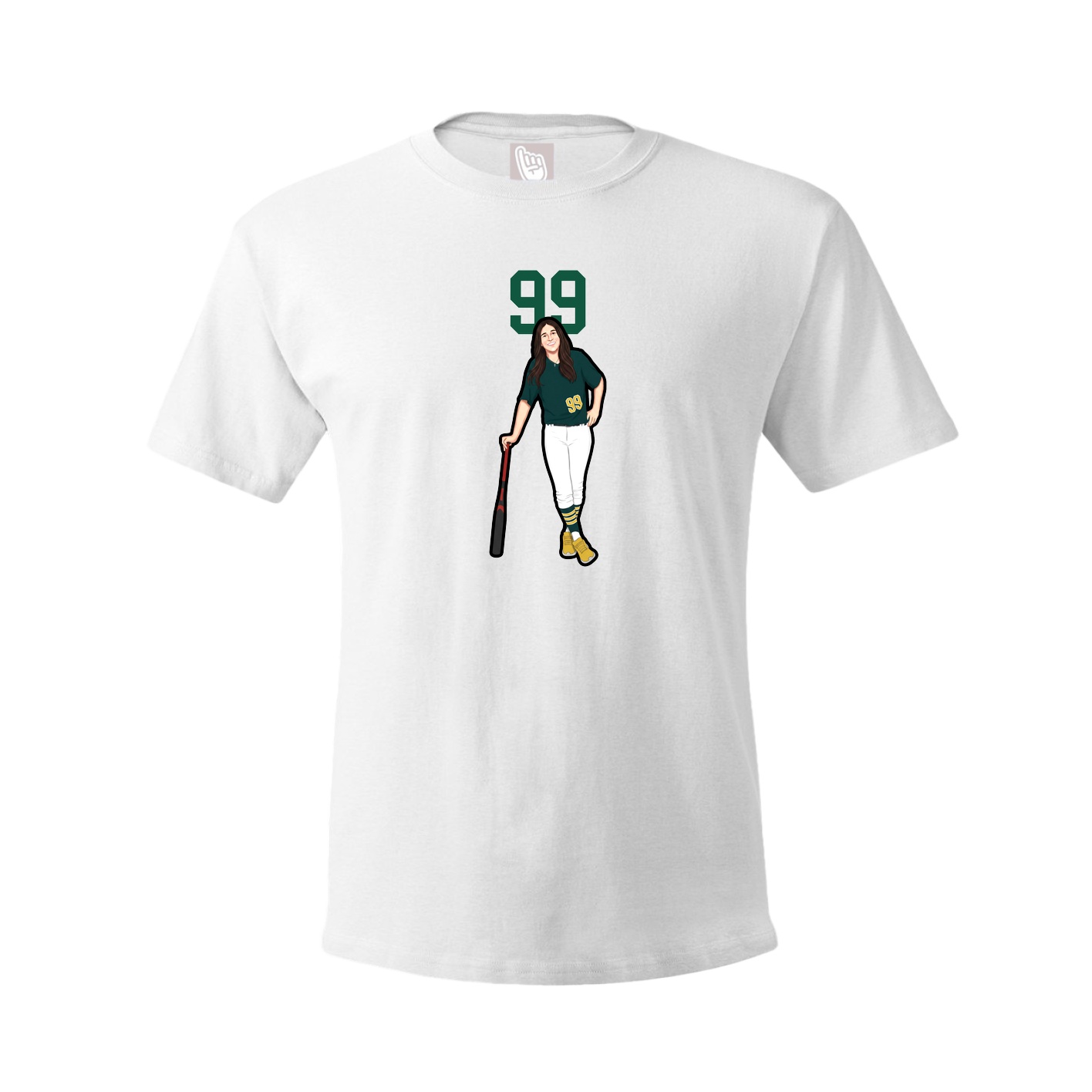 Youth Tee — Number Top in White