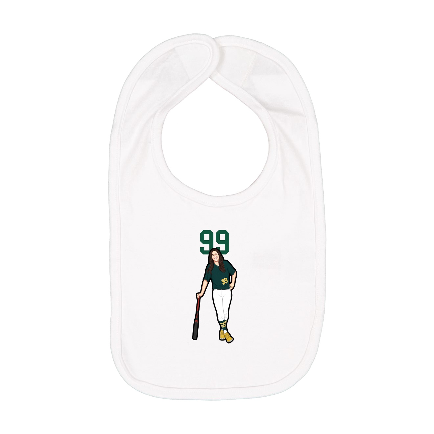 Infant Bib — Number Top in White