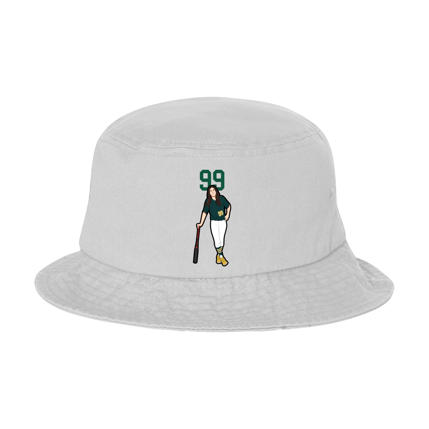 Bucket Cap — Number Top in White