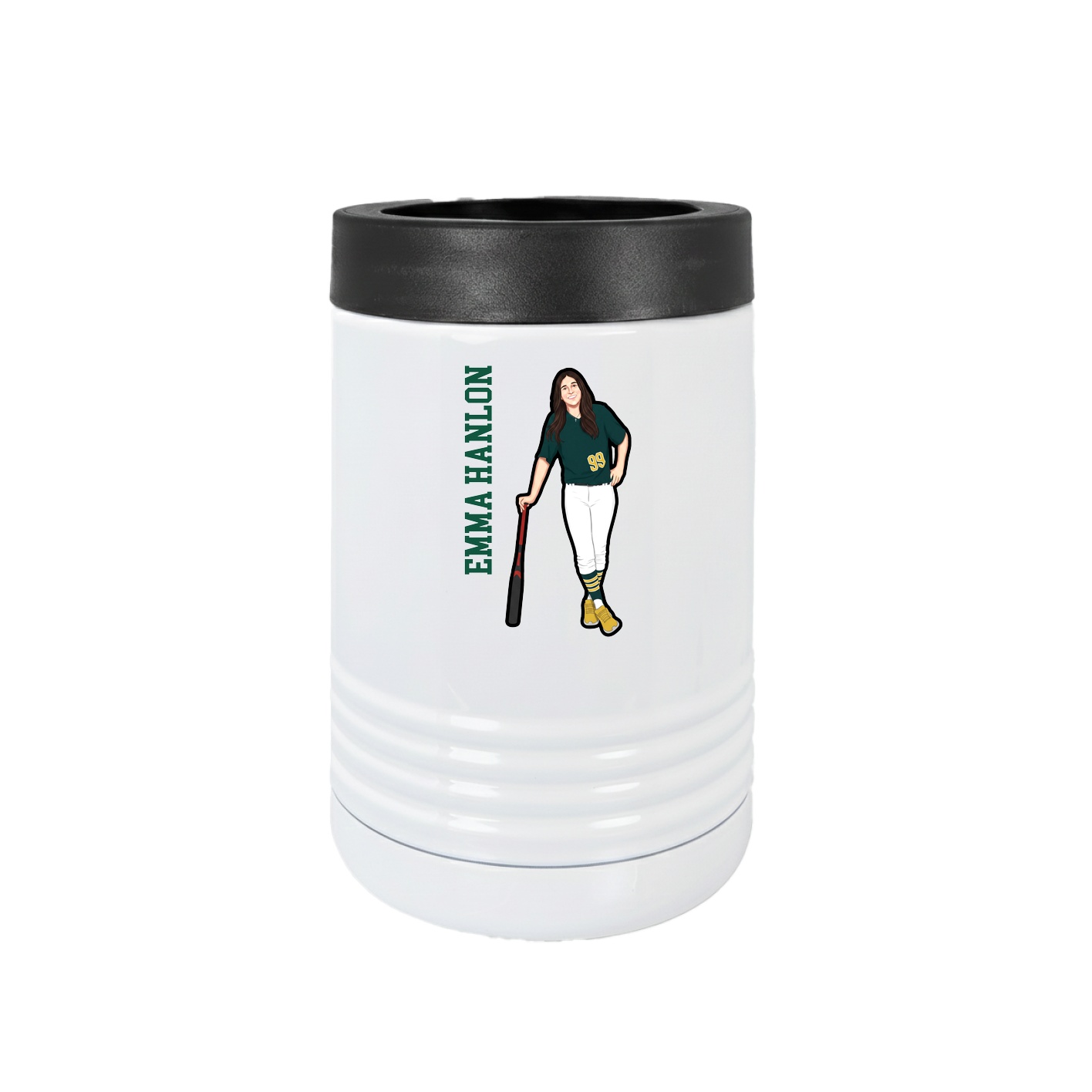Beverage Holder — Name Vertical in White