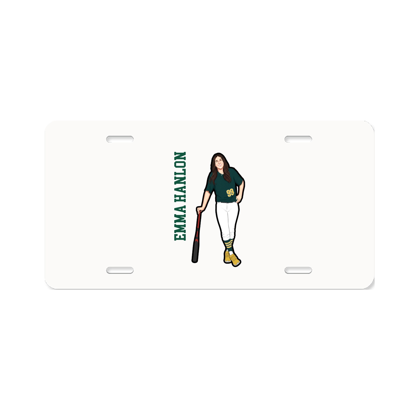 License Plate — Name Vertical in Classic