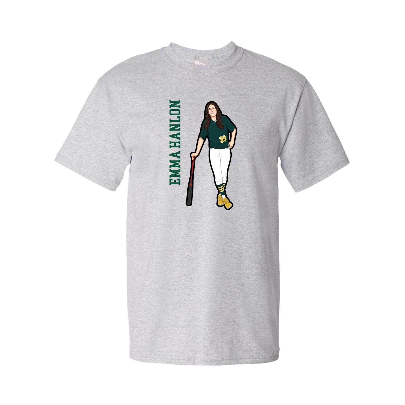 Tee — Name Vertical in Grey