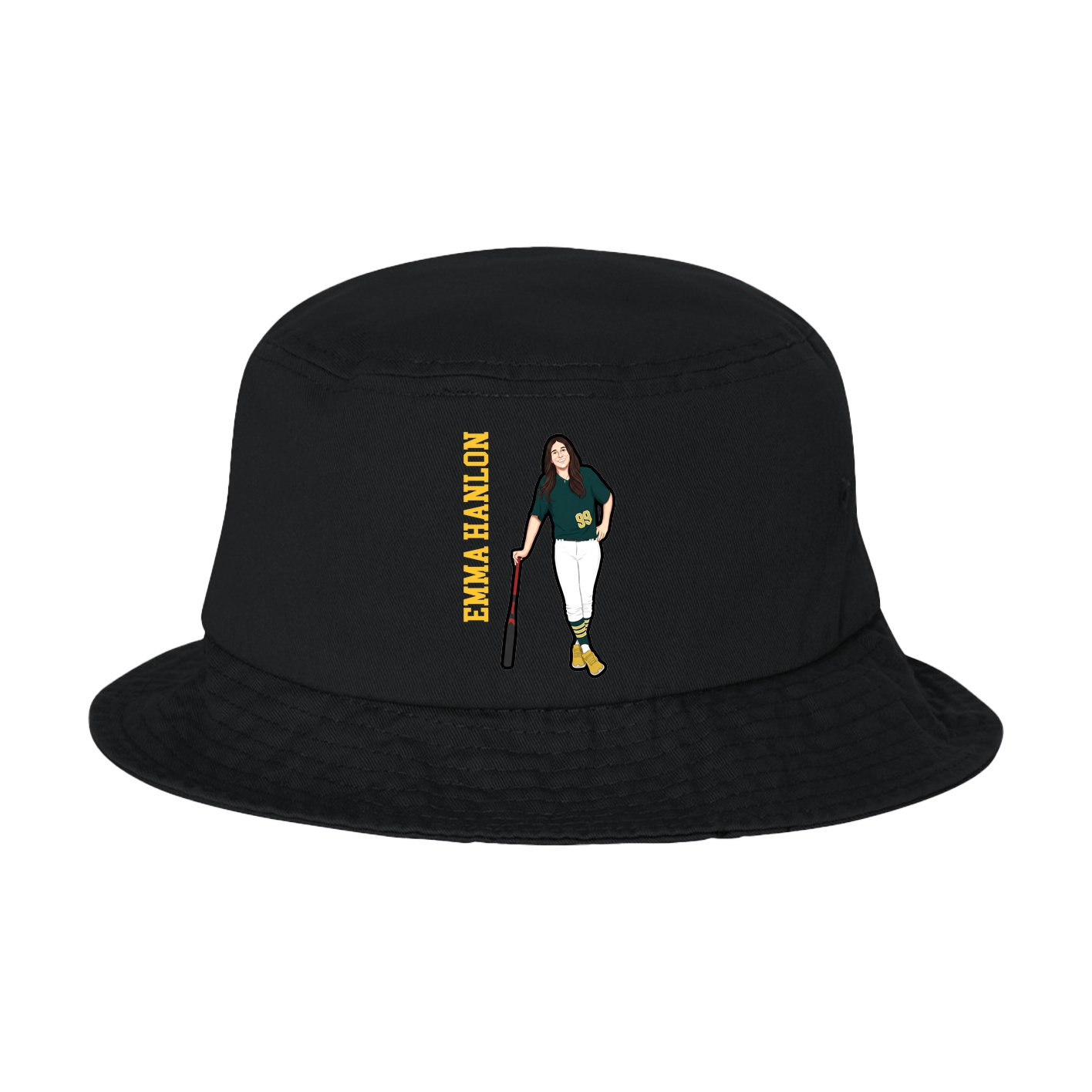 Bucket Cap — Name Vertical in Black