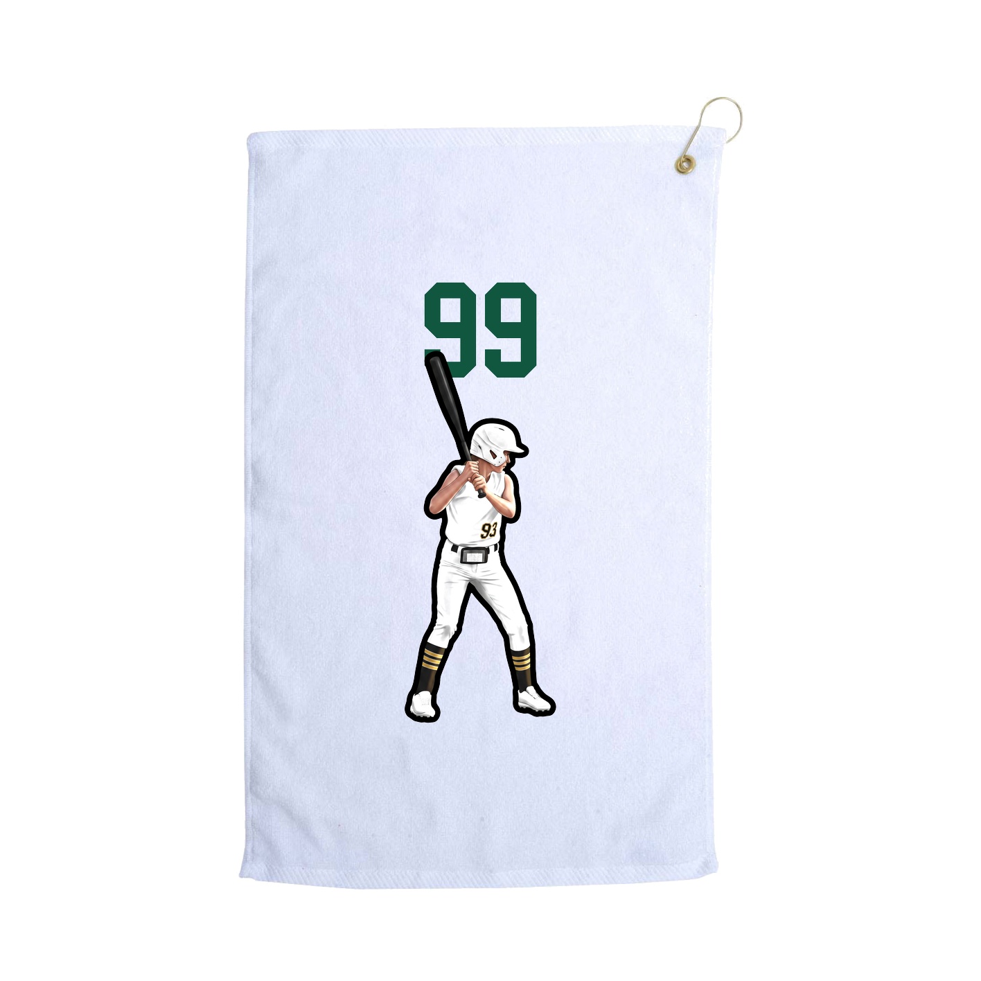 Golf Towel — Number Top in White
