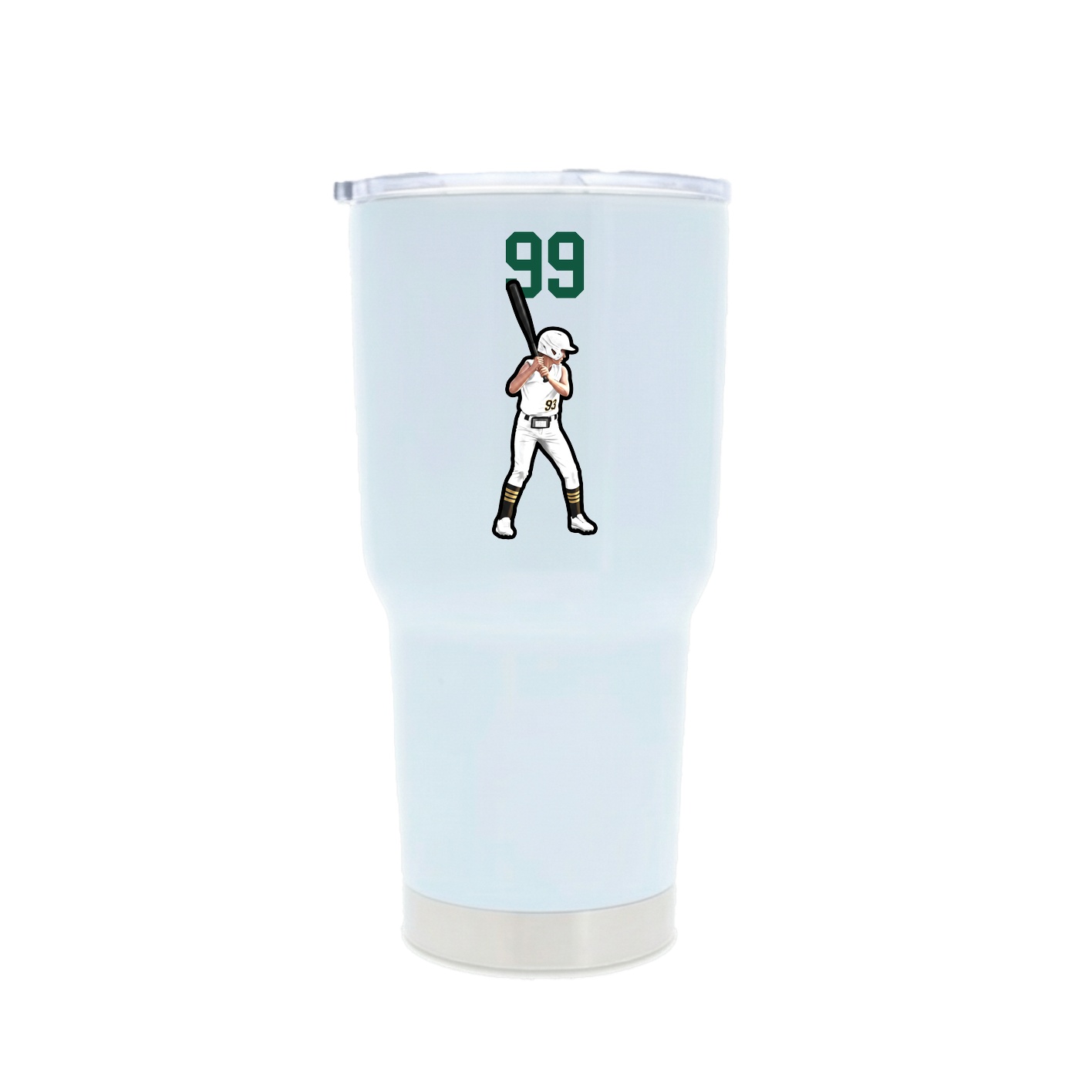 30oz Stainless Steel Tumbler — Number Top in White