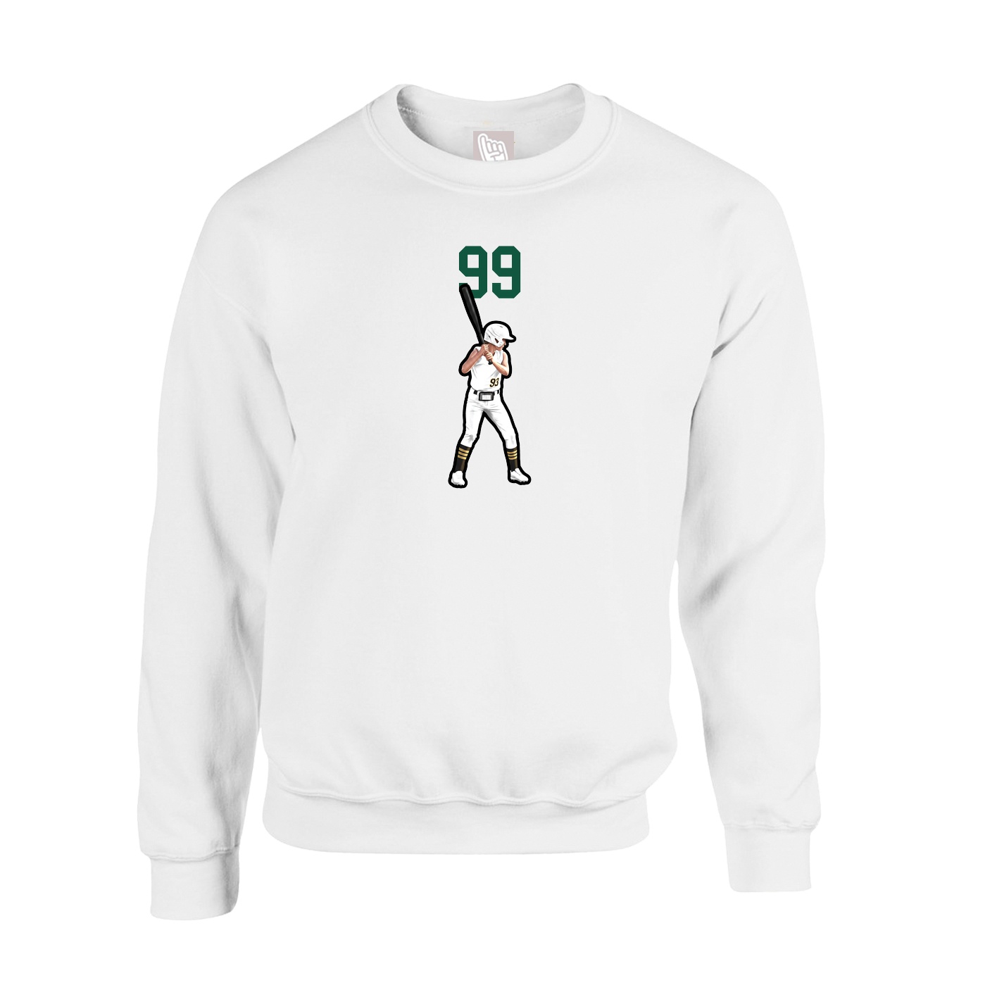 Fleece Crew — Number Top in White