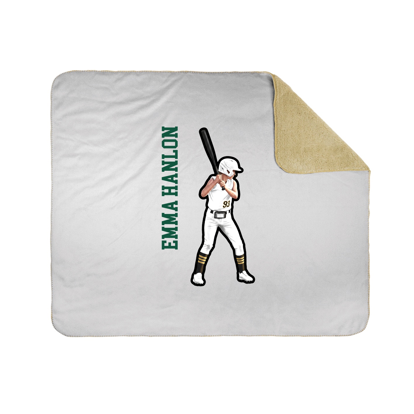 Throw Blanket — Name Vertical in White
