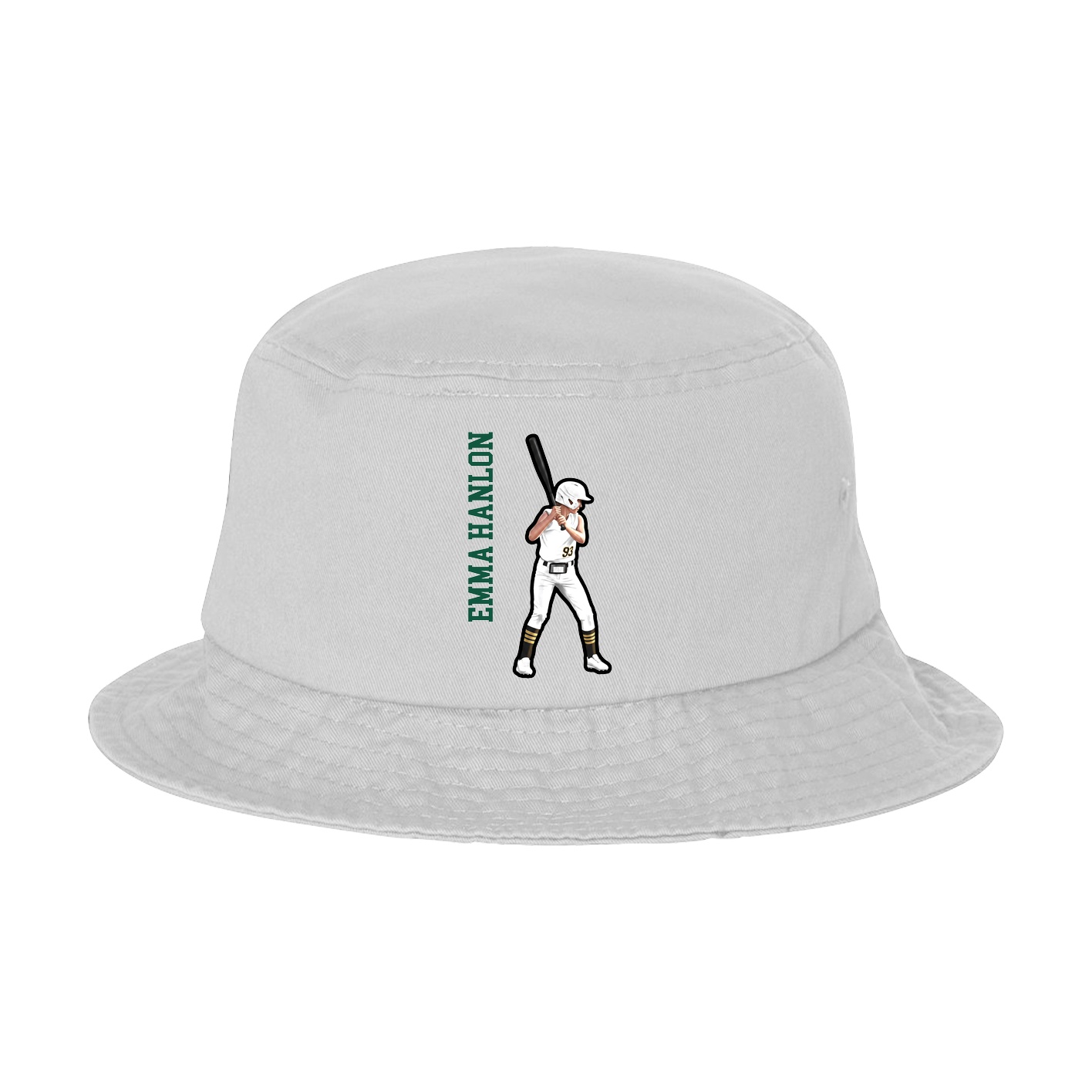 Bucket Cap — Name Vertical in White