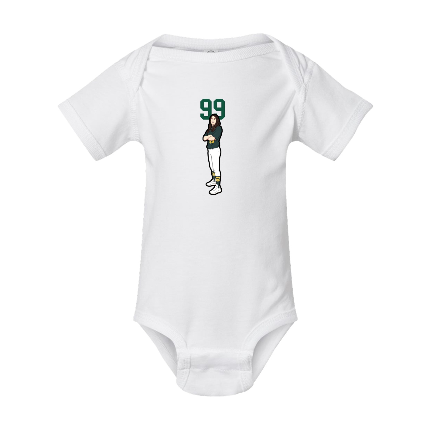 Baby Onesie — Number Top in White