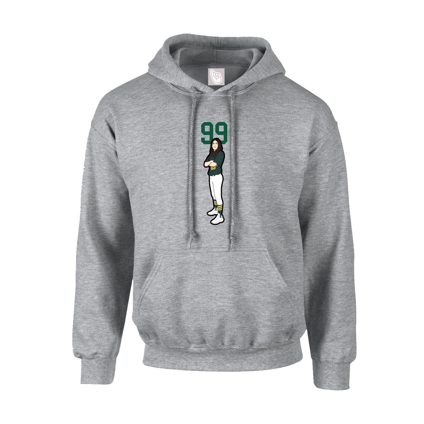 Youth Hoodie — Number Top in Grey